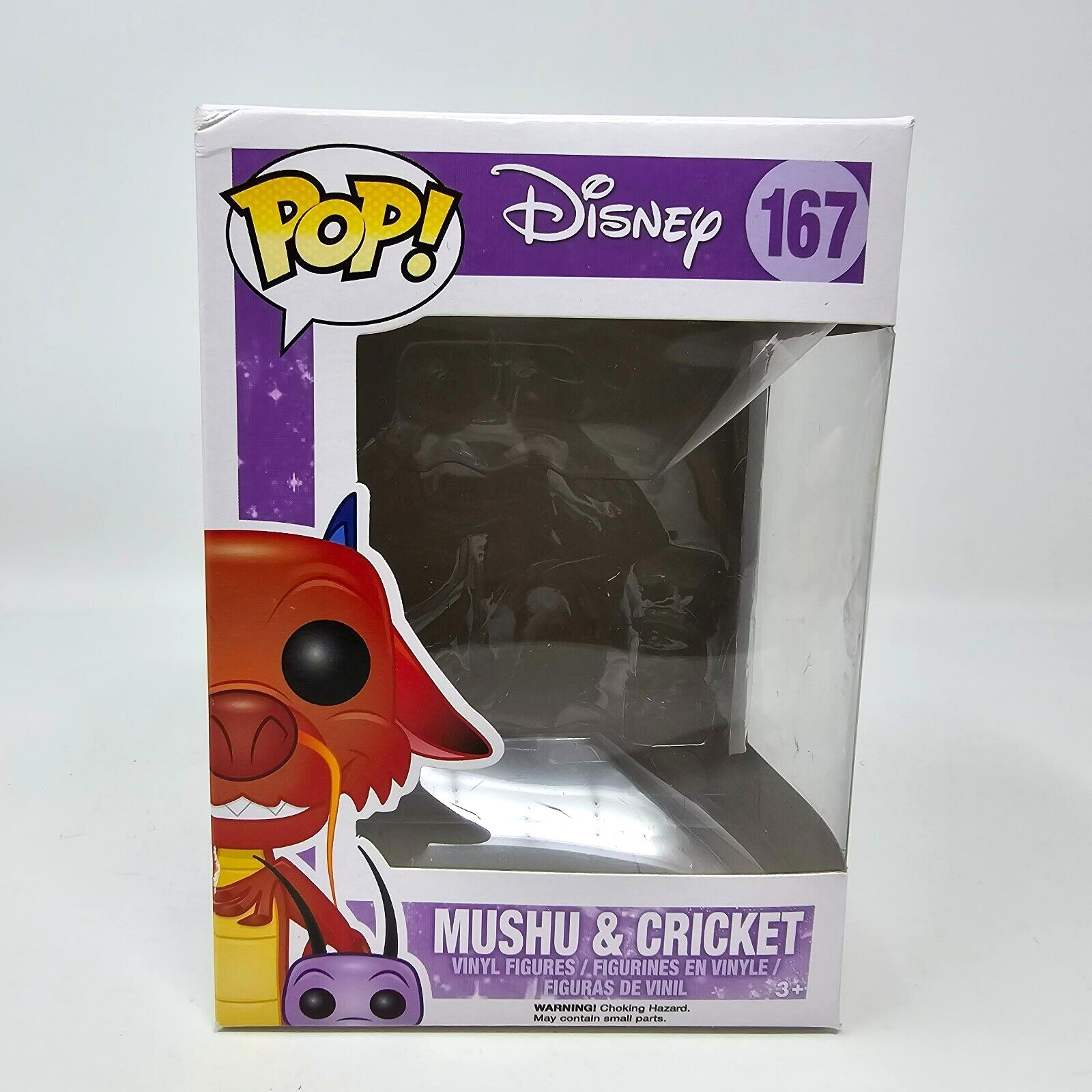 Movie Mushu Pop Vinyl Funko Pop Disney Mulan Series Mushu And Cricket #167  Box Only No