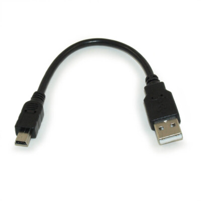 6inch USB 2.0 Certified 480Mbps Type A Male to Mini-B/5-Pin Male Cable