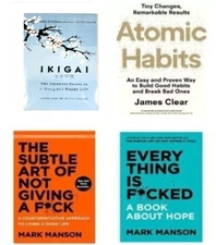 combo of 4 book : ikigai (PB) + atomic habits + subtle art + everything is focke