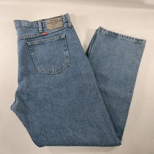 Wrangler Relaxed Fit Straight Leg Blue Denim Jeans Mens Size Actual 41x32