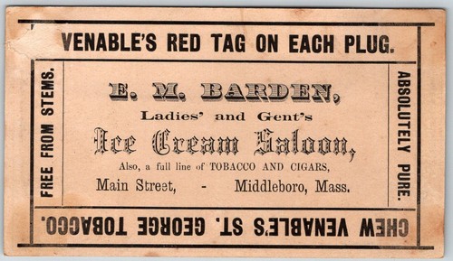 St George's Brand Venables Tobacco Victorian Trade Card Middleboro Massachusetts - Picture 2 of 2