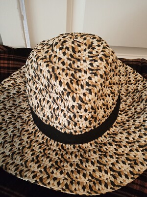 Marcus Adler New York Black Brown Beige Panama Style Sun Hat  display picture 1