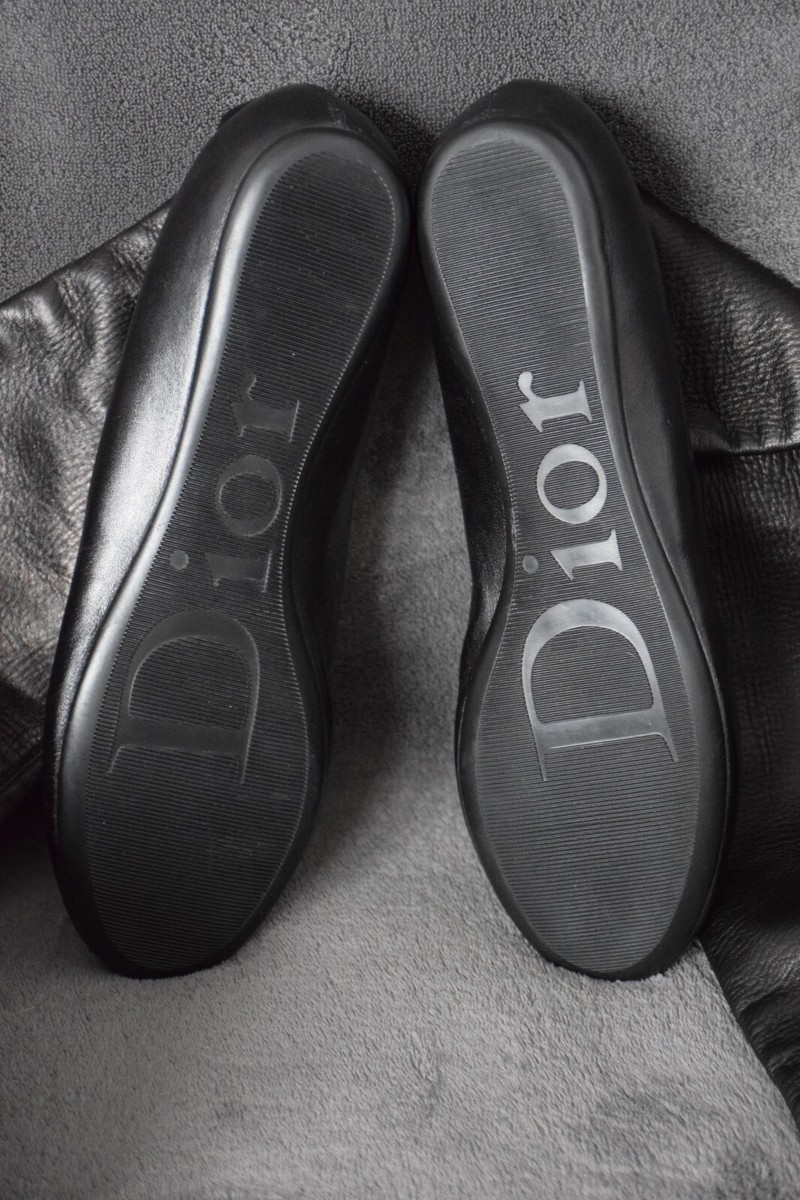 Christian Dior Stretch £1000 Black Over The Knee Boot Flat Christian Dior Stretch £1000 Black Over The Knee Boot Flat