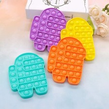  8 PACK Rainbow Popit Fidget it Pop Toy Push Bubble Sensory Set Stress Relief