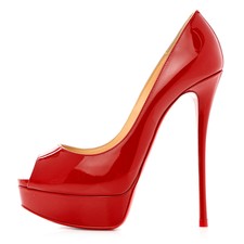 Christian Louboutin Silver Glitter Fetish PEEP 150 Sunset/nappa 