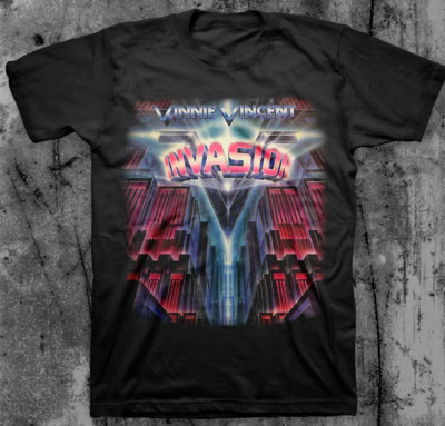 Vtg Vinnie Vincent Invasion Band Album Cotton Unisex Black Shirt