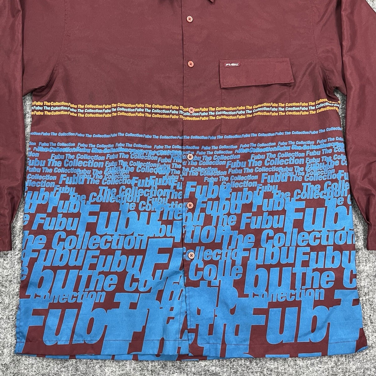 び*す様 fubu ゲームシャツ bboy b系 hip-hop y2k 刺繍 FUBU（フブ） ベースボールシャツ 半袖 レザー 野球 ゲームシャツ
