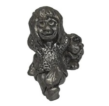 Vintage 1980's Pewter Little Girl & Her Dog Miniature Figurine (Ricker?) H H