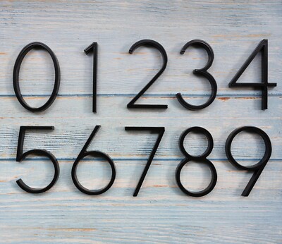 5'' Floating House Number Outside, Zinc Metal Modern House Numbers BK