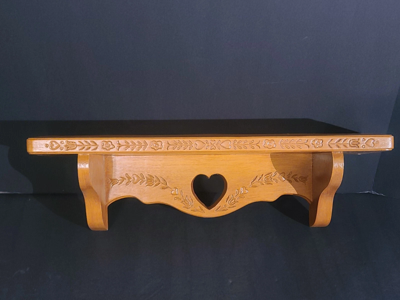 1986 Burwood 2767 Faux Wood PLASTIC Wall Hanging Shelf 17.75" Long x 5.5" Wide