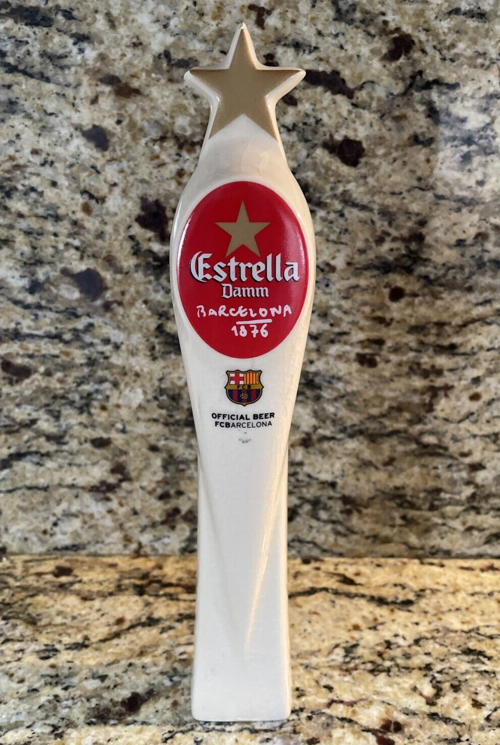 Manija de grifo de cerveza Estrella Damm Cerveza Barcelona 1876