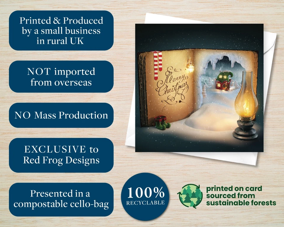 Tarjetas y Paquetes de Navidad Cuento de Hadas Santos Elfos Mágico Polo Norte Tarjeta de Elfo de Navidad Foto 4 de 4