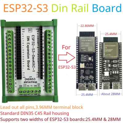 ESP32-S3 Din Rail Mounting Expansion Board Terminal Module USB OTG N16R8 N8R8