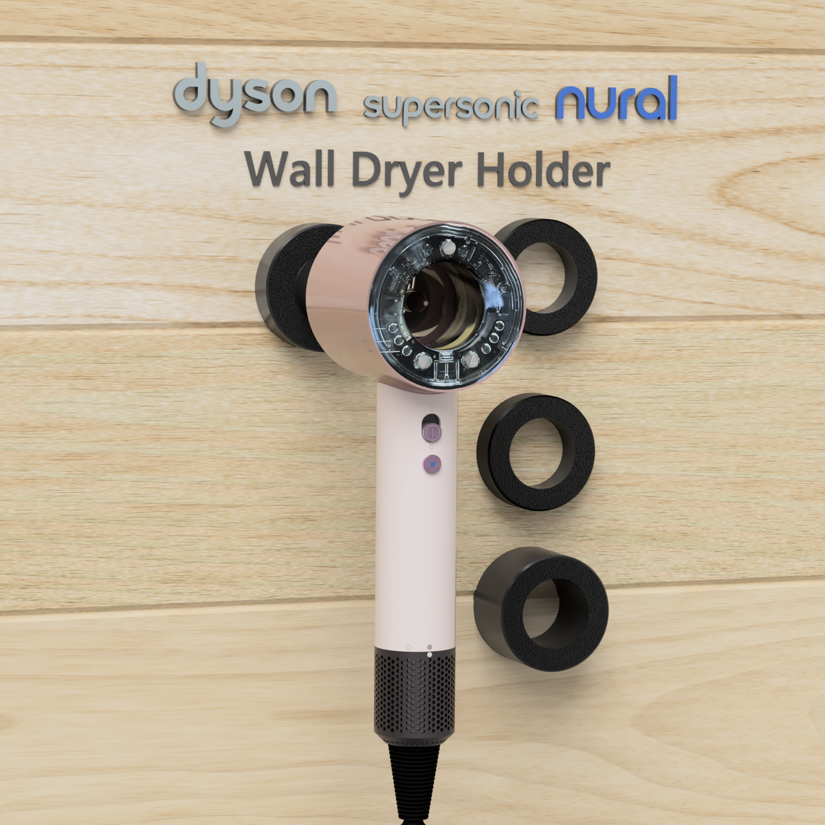 Dyson ダイソン nural ドライヤーホルダー壁掛けホルダー HD16 dyson nural HD16 Wall-Mounted Hair Dryer Holder + Nozzle