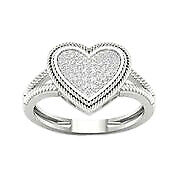 10 Karat Weißgold runder Schliff 0,15 Karat Diamant Verlobungsring Größe 6 Klarheit I2 - Bild 1 von 3