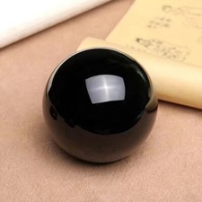 Asian Rare Natural Quartz Black Magic Crystal Healing Ball Sphere 60mm Stand