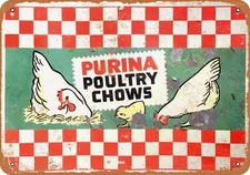 METAL SIGN - Poultry Chows -- Vintage Look