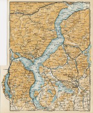 Lago Maggiore 1931 picc. carta orig. Arona Varese Luino Cuvio Laveno Orta Arolo