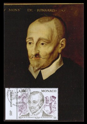 MONACO 2024 Maximum Card - 500 ans naissance Pierre de Ronsard poet poeta poète