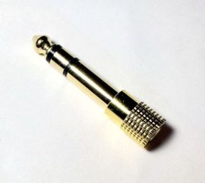 Quality 3.5mm Socket to 6.35mm Jack Stereo Plug Audio Converter Adapter GOLD