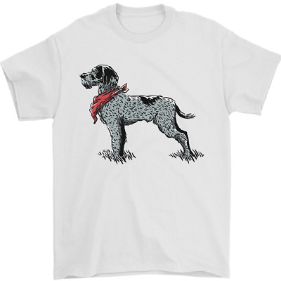 Deutscher Drahthaar Zeiger mit Halstuch Herren T-Shirt 100% Baumwolle