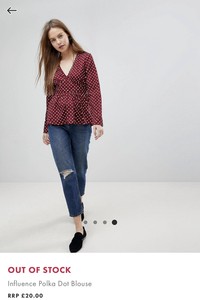red polka dot blouse uk