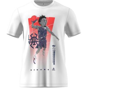 Adidas DONOVAN MITCHELL GEEK UP Tee Mens Basketball T-Shirt White Size M FT0179