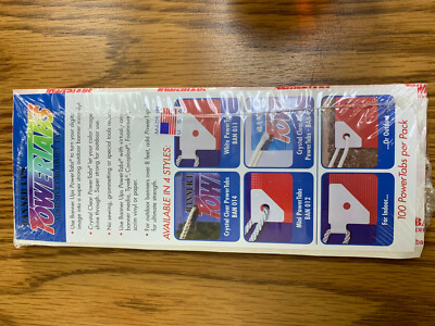 POWER TABS ADHESIVE GROMMET TABS 3.25'' CLEAR -100 PER PACK- NO TOOLS REQUIRED!