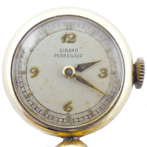 RELOJ COLGANTE/PIN GIRARD PERREGAUX CUERDA MANUAL ORO 14K DOBLE CISNE DAMAS - Imagen 3 de 5