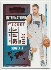 2020-21 Panini Contenders Luka Doncic #28 International Ticket Red Mavericks