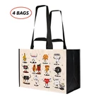 COSTCO KEEP COOL REUSABLE CHARACTER TOTE SHOPPING BAGS -4 BAGS -LARGE HEAVY DUTY
