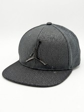 Jordan Youth Elephant Print Snapback Hat Black Metal Jumpman Logo Rare