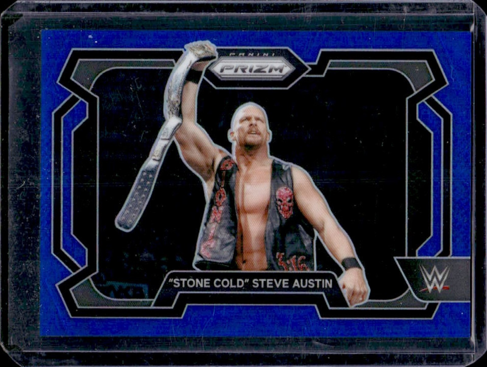 2024 Panini Prizm WWE "Stone Cold" Steve Austin Blue Prizm #/199