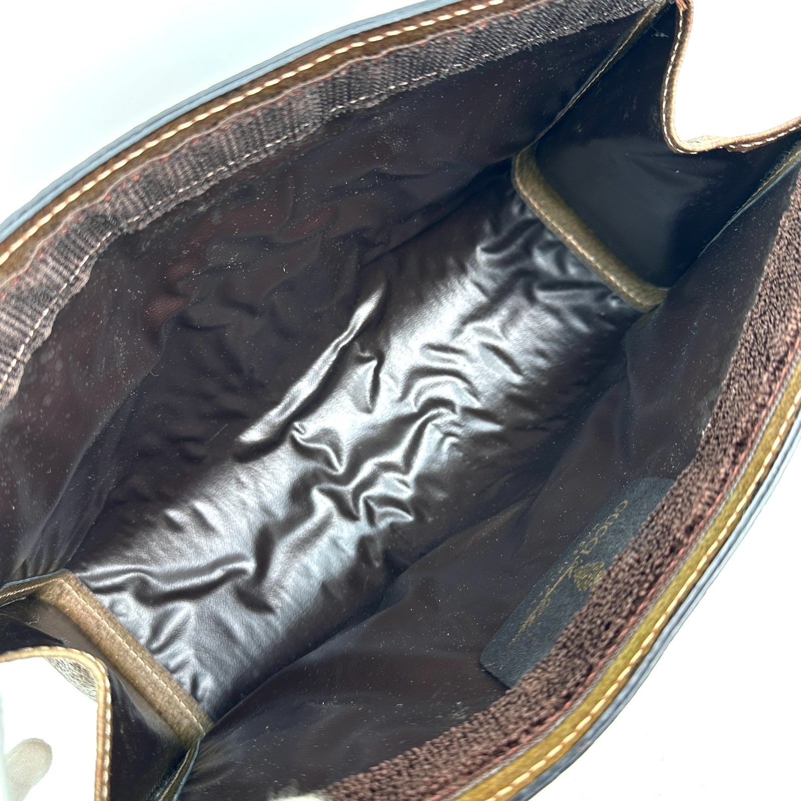 Vintage GUCCI Clutch Bag Sherry Line GG PVC Leather Brown Purse Authentic thumbnail 17