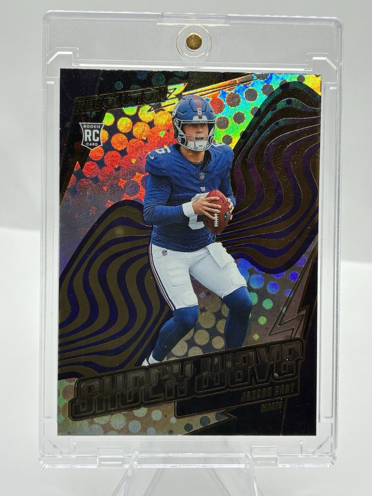 2025 Panini Revolution Jaxson Dart Rookie Shockwave Holo Foil New York Giants
