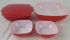 Vintage Pyrex Red Mixing Bowl Set 4 Pieces Ovenware Made In USA