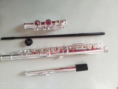 Silver Flute YFL-212 SL Flute 16 Holes C Tuning E-Key professional with case