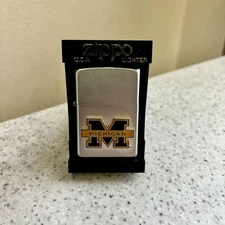 Michigan University Zippo Lighter Wolverines Unused 2002 Collectible