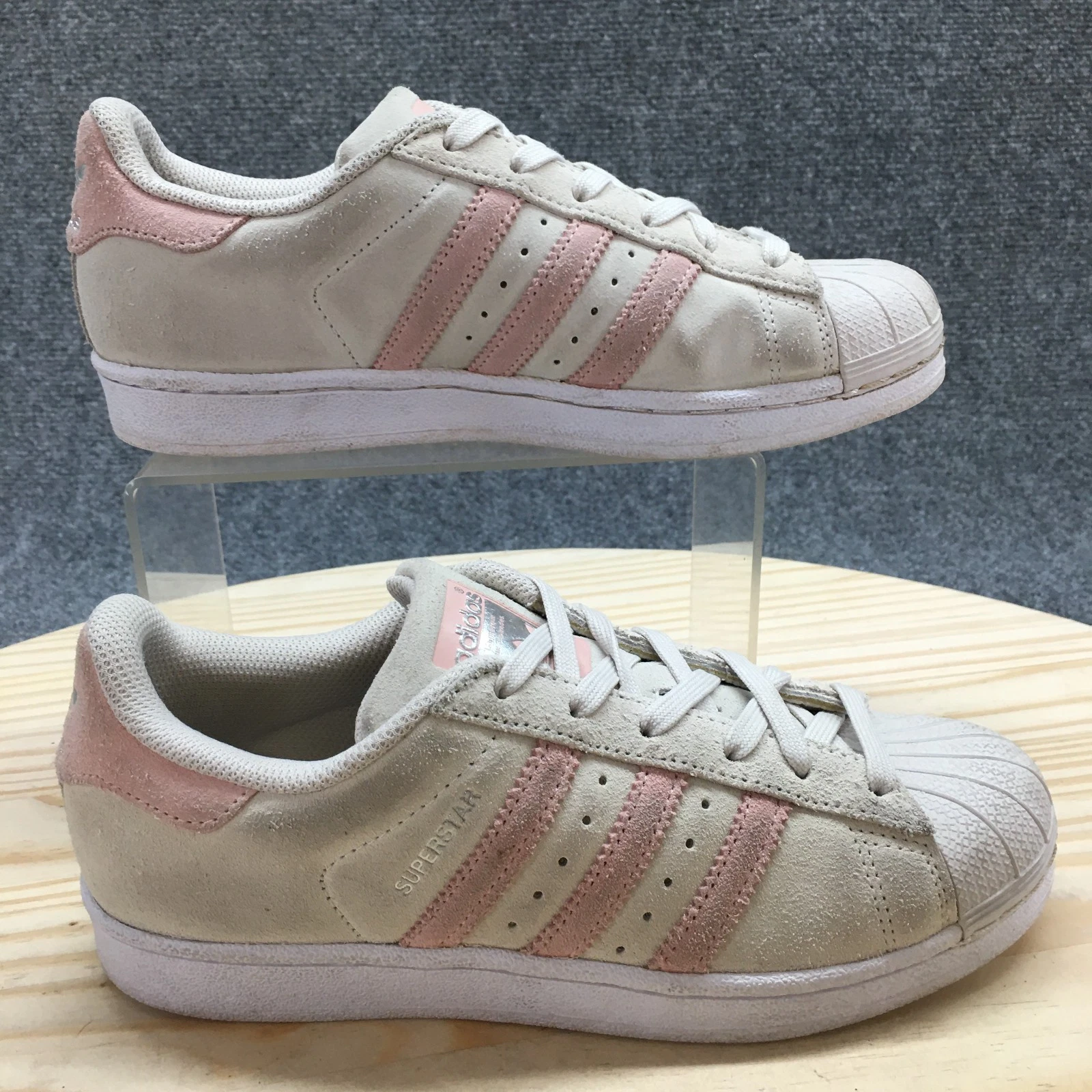 Scarpe Adidas Youth 5 Superstar sneakers rosa stringate comode casual basse BZ0360