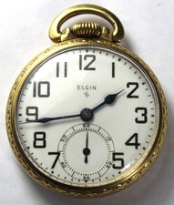 1947 Elgin 572 19j 16s Gold Filled LS Pocket Watch - Parts/Repair