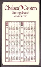 Chelsea Groton Savings Bank pocket calendar 1986 CT