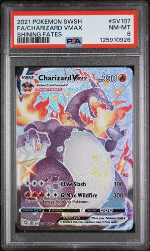 Pokémon Charizard VMAX SV107/SV122 Shining Fates PSA 8