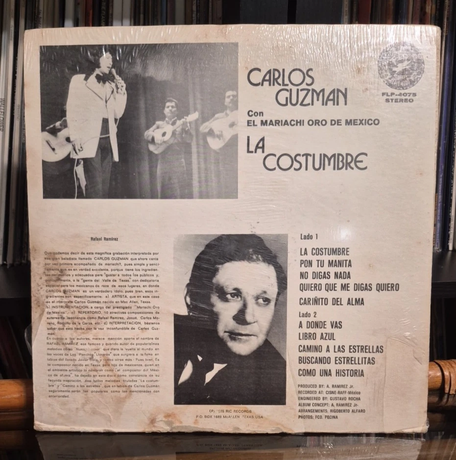 Carlos Guzman Con Mariachi - La Costumbre LP SEALED Media: Mint Sleeve: Good Foto 2 de 4