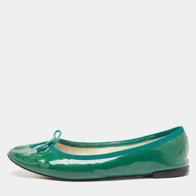 vb repetto CUIR VERITABLE 38 ★ Repetto Green Patent Leather Bow Ballet Flats Size 38 | eBay
