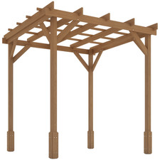 Outsunny 2 x 2m Wooden Pergola Kit, Garden Gazebo Shelter, Dark Brown