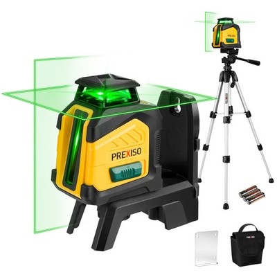 PREXISO 360° Laser Level with Tripod, 100Ft Dual Power Self Leveling Cross... 