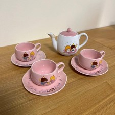 Sanrio Little Twin Stars Kiki Lala Tea Set 3 Cups Pot Rare 1976 Unused