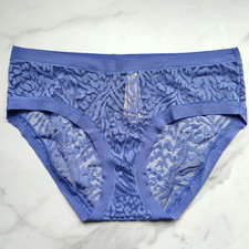 Victoria's Secret Lace Mesh No-Show Hiphugger Panty Violet Storm SZ S