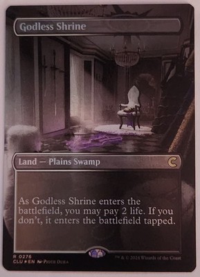 FOIL Godless Shrine Borderless MTG CLU #276 NM Shock Land Rare Clue Edition