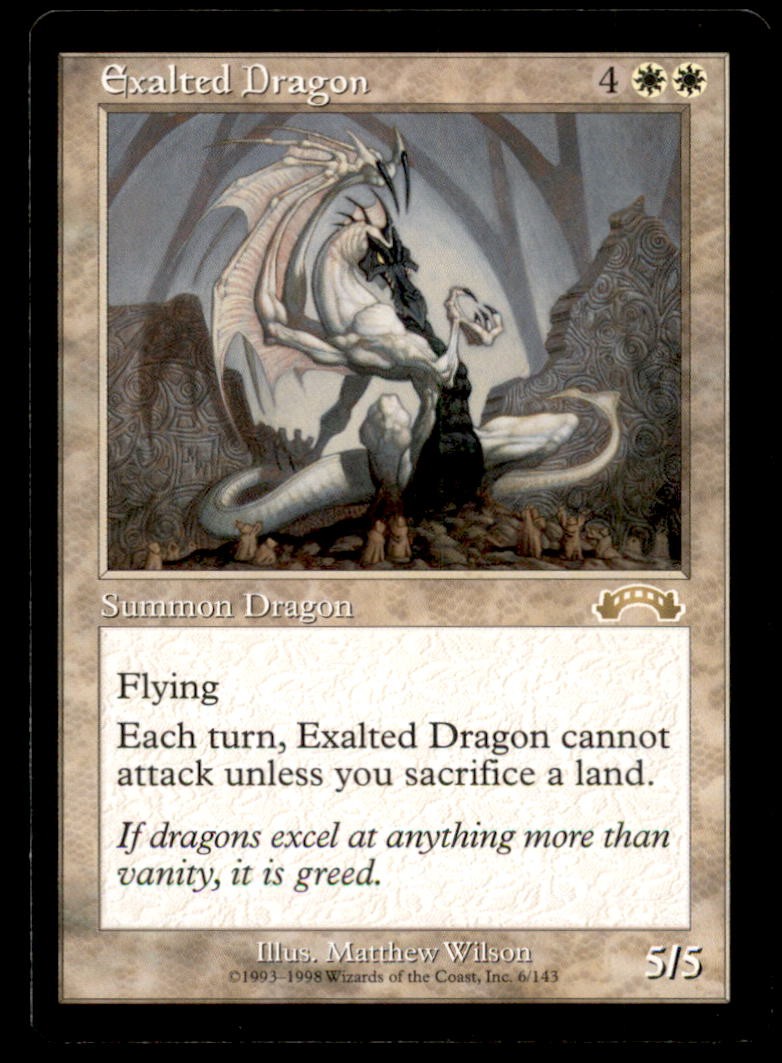 Exalted Dragon LP Light Play Exodus MTG [6253]